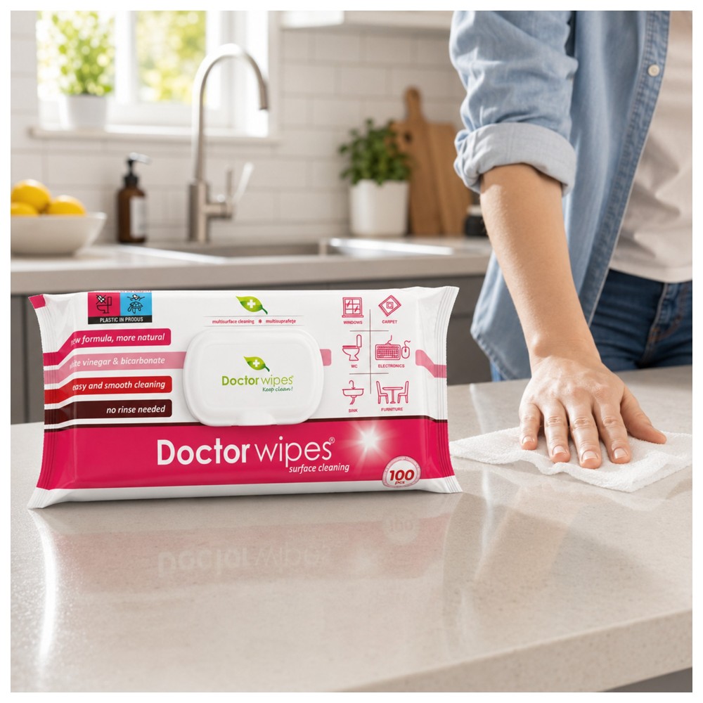 Doctor Wipes - Multi-Surface Cleaning Wipes - 100 Pcs