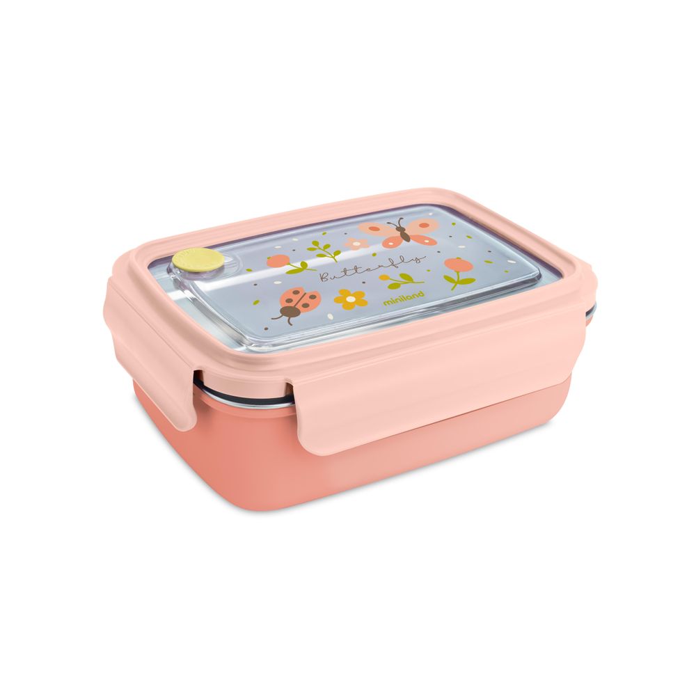 Miniland - Steel Lunchbox Butterfly - Pink
