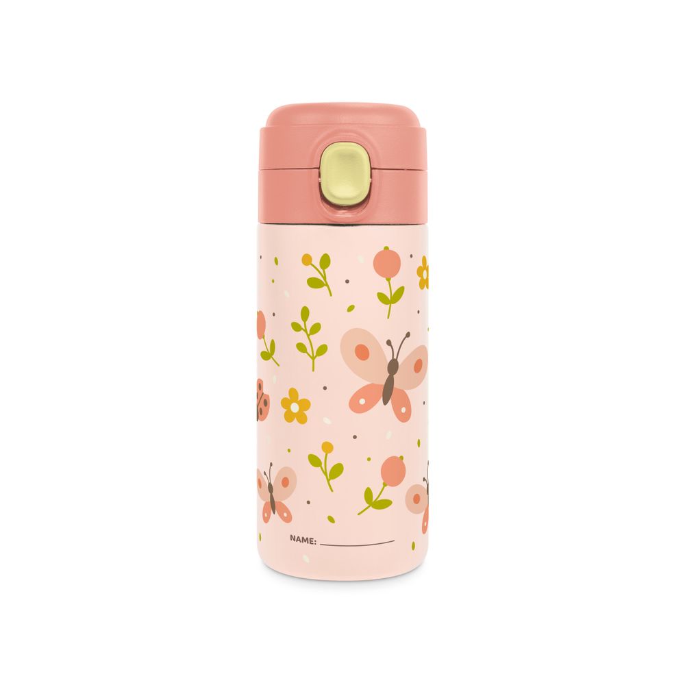 Miniland - Butterfly Steel Junior Bottle - Pink - 320 ml