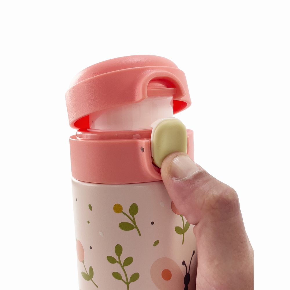 Miniland - Butterfly Steel Junior Bottle - Pink - 320 ml