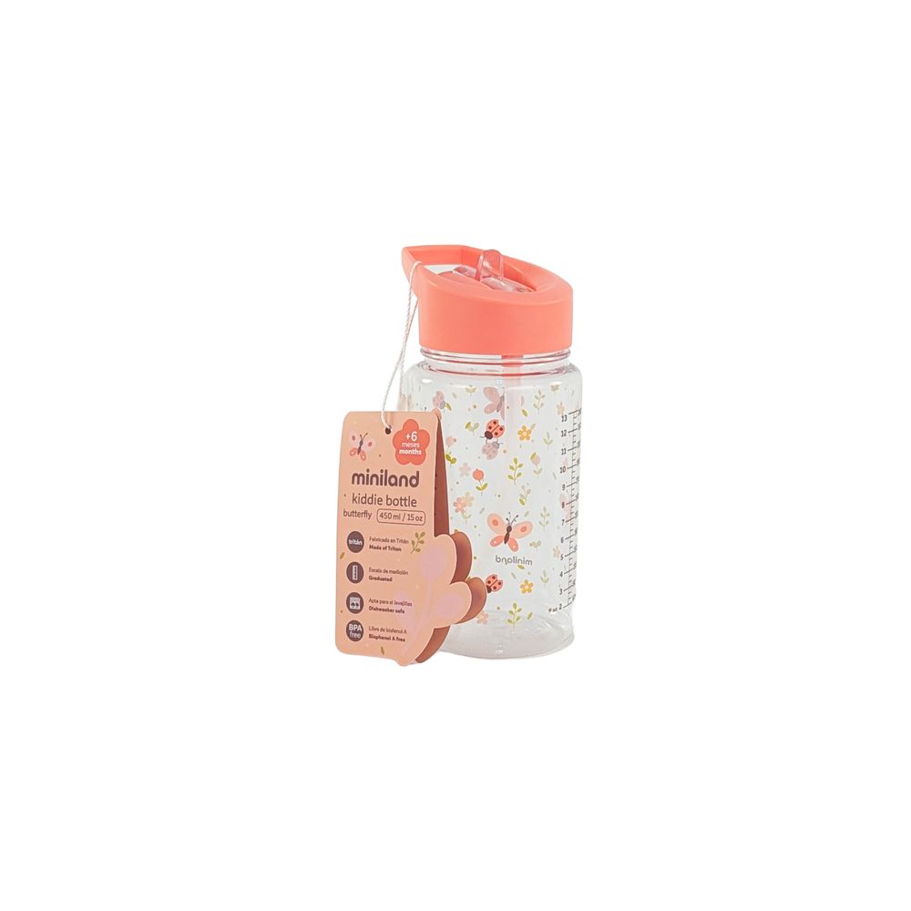 Miniland - Kiddie Butterfly Bottle - Pink - 500 ml
