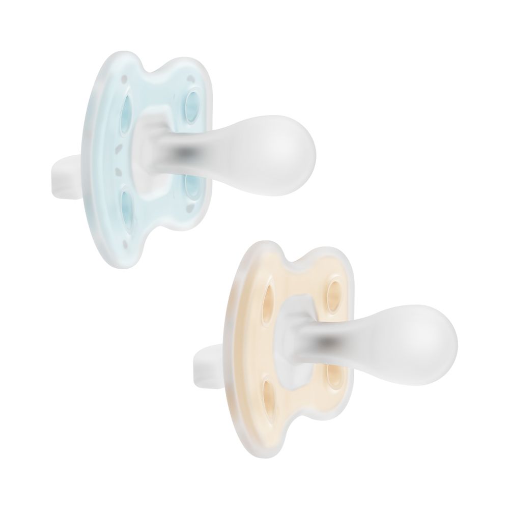 Dr. Browns - Advantage Silicone Soother - Stage 1 - 
Blue/Cream - 2 Pc Set