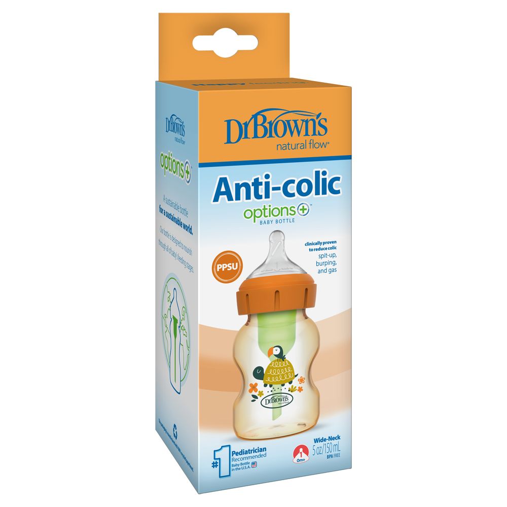 Dr. Browns - Turtle PPSU Anti-Colic Options Baby Bottle - Brown - 150 ml