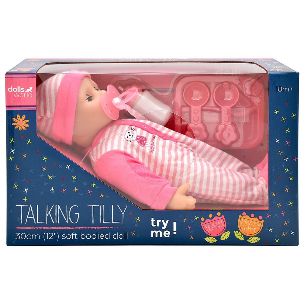 Dollsworld - Talking Tilly Soft Bodied Baby Doll - 30 cm - 6 Pcs