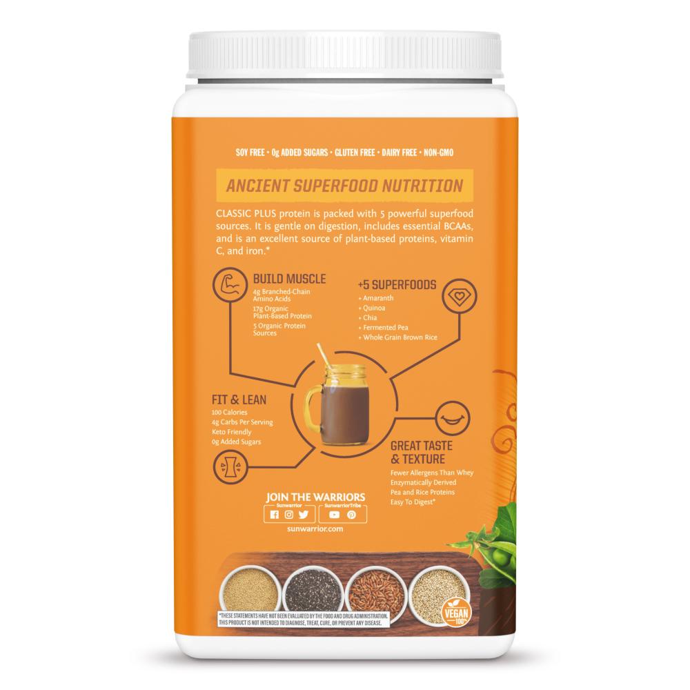Sunwarrior - Classic Plus Fit & Lean Organic Protein Powder - Chocolate - 750G