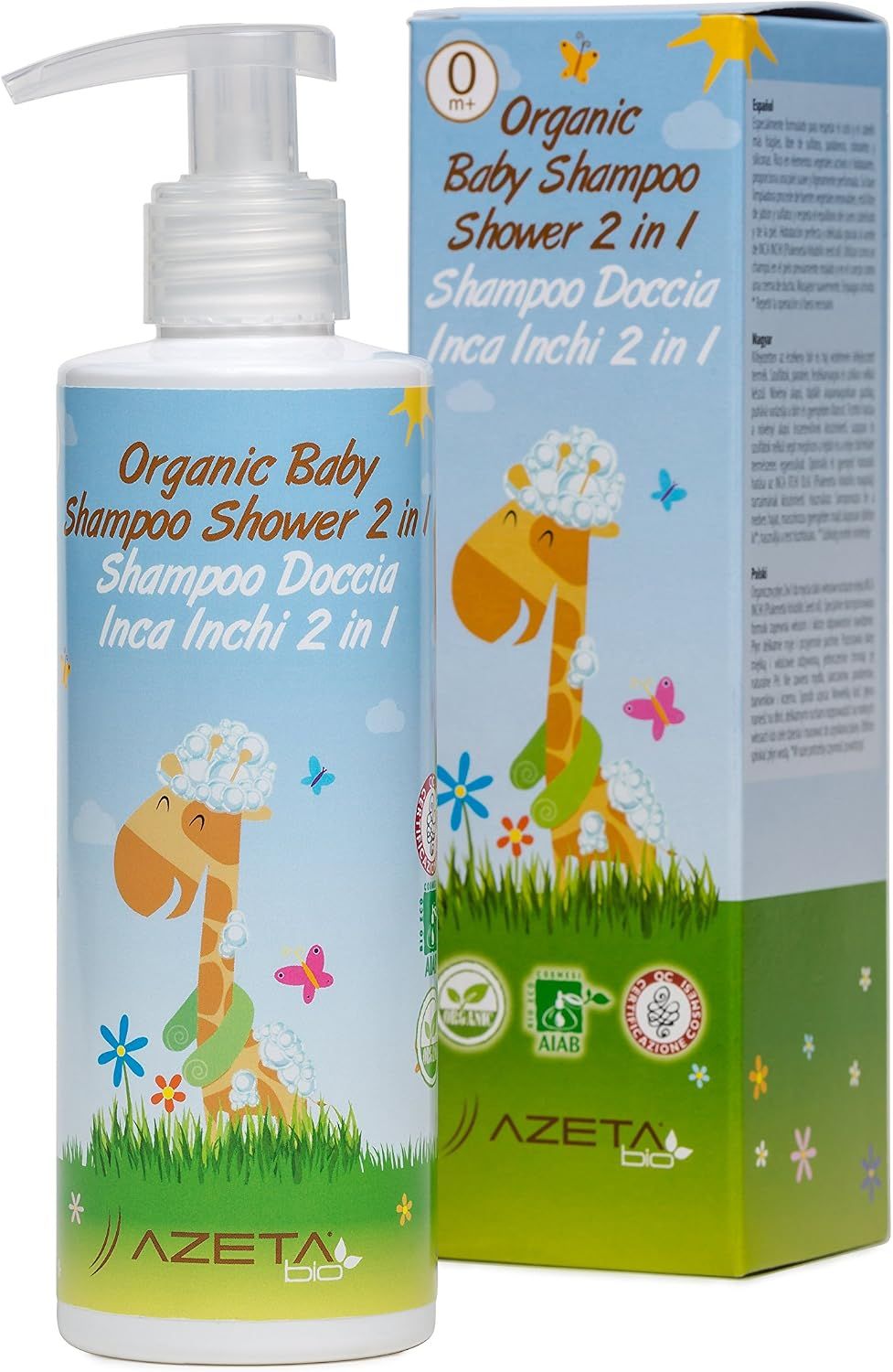Azeta - 2-in-1 Bio Organic Baby Body Wash And Shampoo - 200 ml