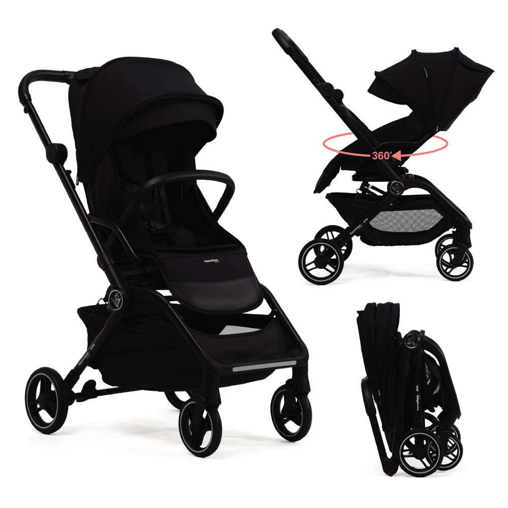 Hamilton - Spin Baby Stroller With 360 Degrees Rotational Seat - Black