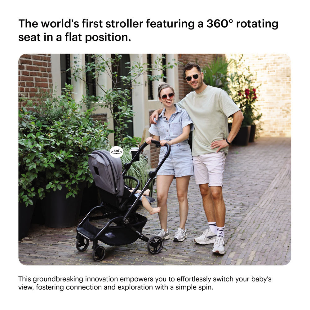 Hamilton - Spin Baby Stroller With 360 Degrees Rotational Seat - Black