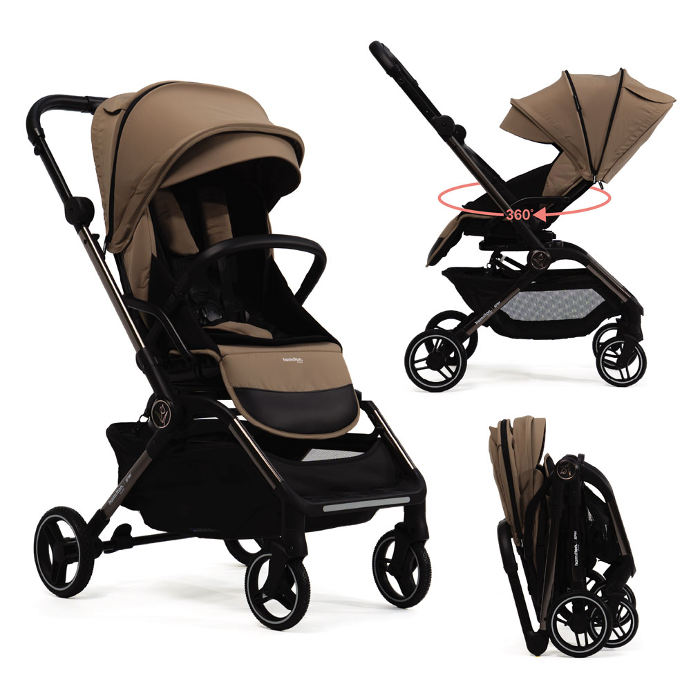 Hamilton - Spin Baby Stroller With 360 Degrees Rotational Seat - Khaki