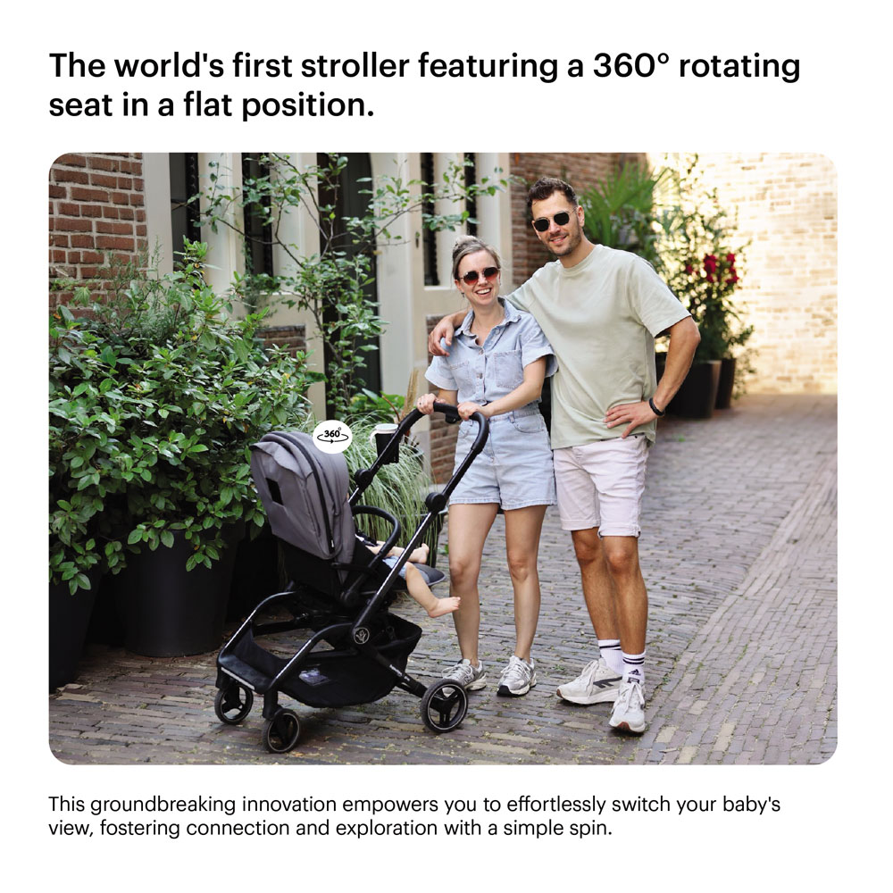 Hamilton - Spin Baby Stroller With 360 Degrees Rotational Seat - Khaki