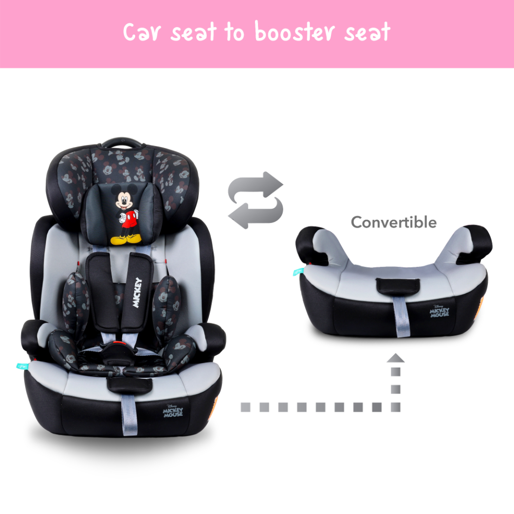 Disney - 2-in-1 Mickey Mouse Car Seat with Booster Seat - Red