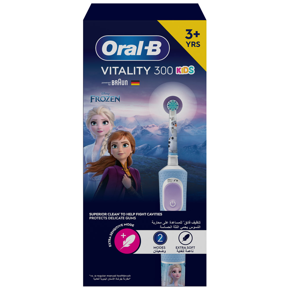 Oral B - Frozen Vitality 300 Kids Rechargeable Toothbrush - White/Blue