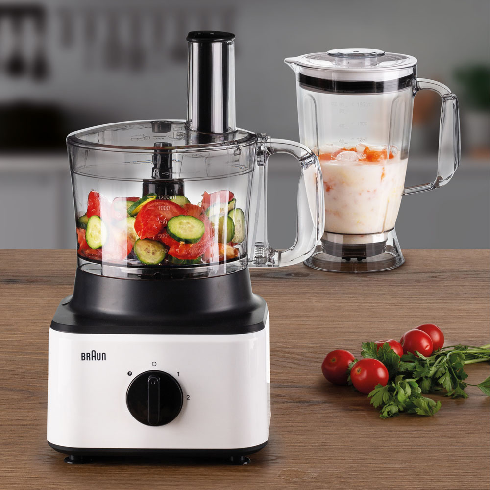 Braun 8-in-1 Household Food Processor With Blender Set White