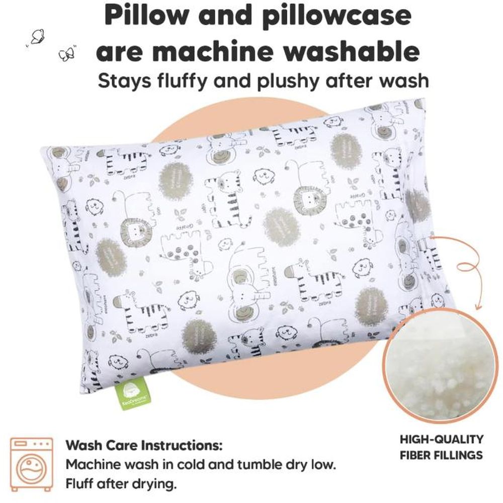 Keababies - Toddler Pillow With Pillowcase - Soft White