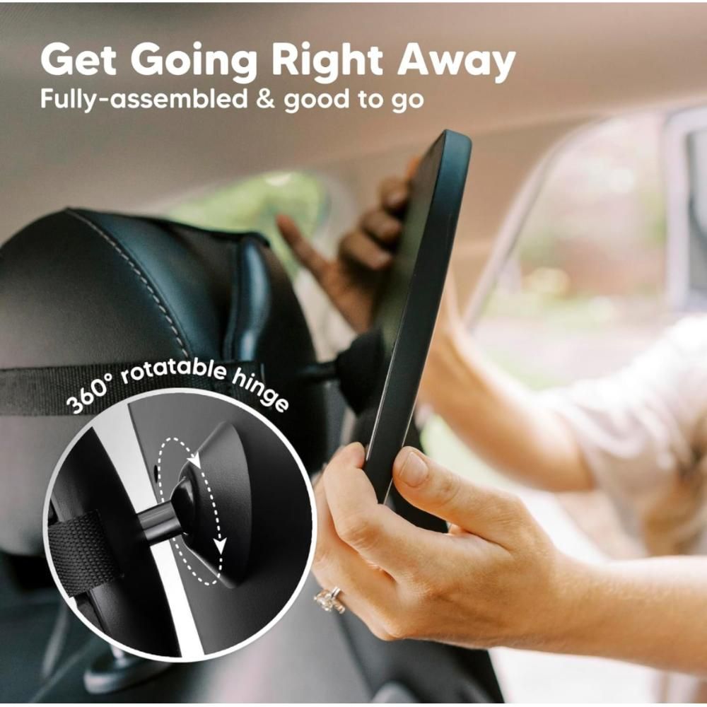 Keababies - Baby Car Seat Mirror - Matte Black - L
