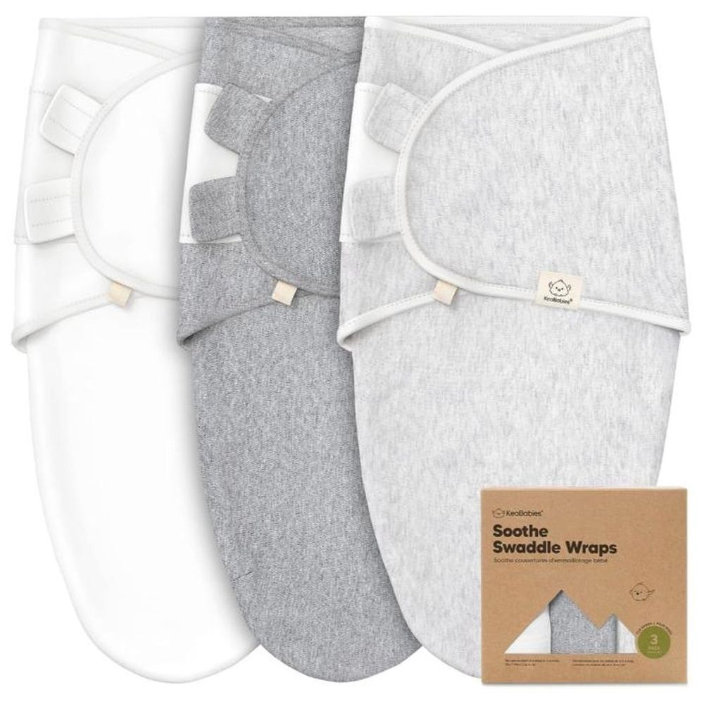 Keababies - Soothe Swaddle Wrap - 3pcs - Cloud