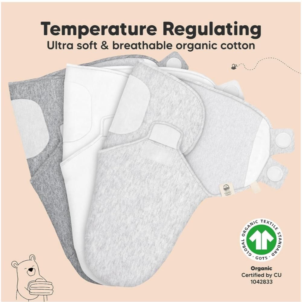 Keababies - Soothe Swaddle Wrap - 3pcs - Cloud