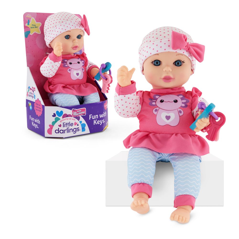 Baby Maziuna - Little Darlings Fun Baby Doll With Keys - Multicolor - 12-Inch