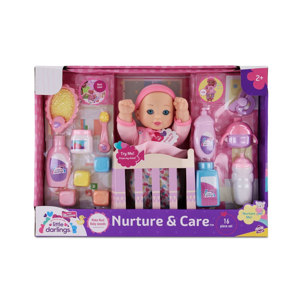 Baby Maziuna - Nurture & Care Baby Doll Playset - Multicolor - 16 Pcs
