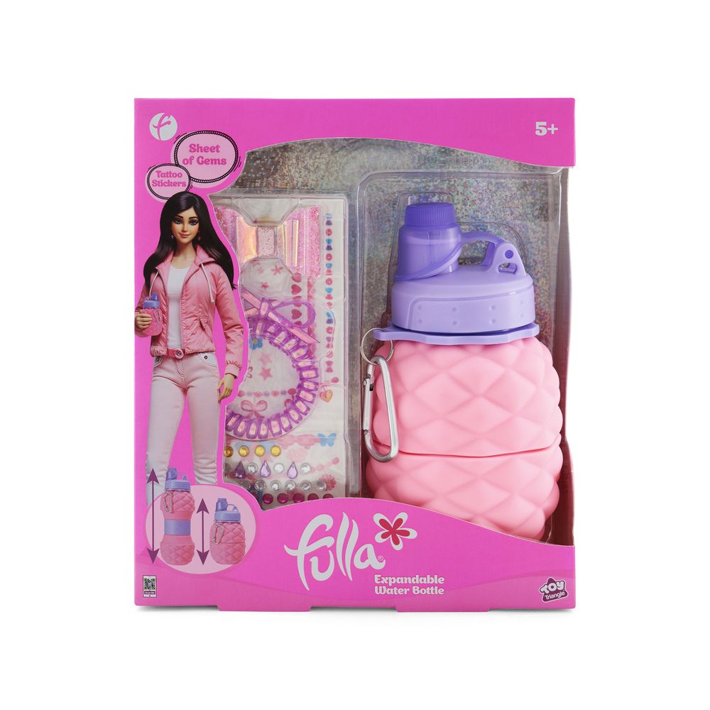 Fulla - Expandable Water Bottle Create Your Own Craft Kit - Pink