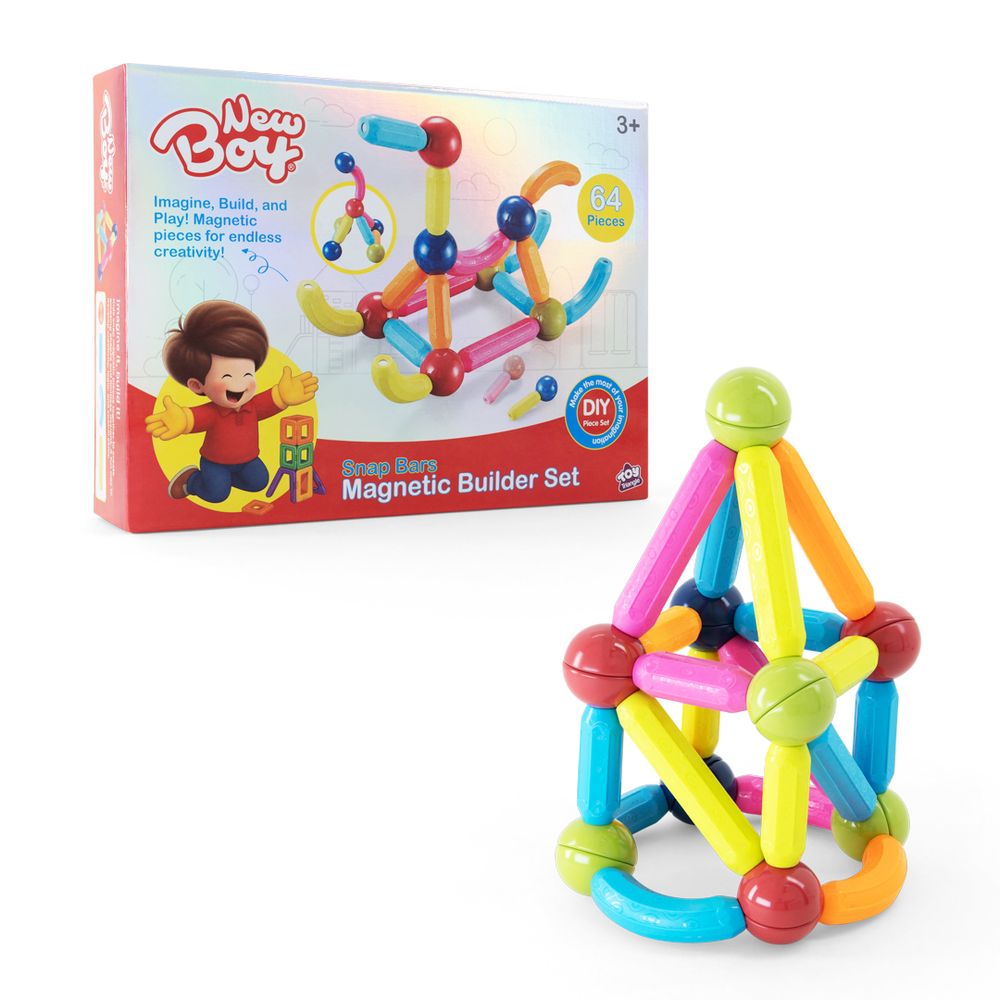 New Boy - Snap Bars Magnetic Builder Set - 64 Pcs
