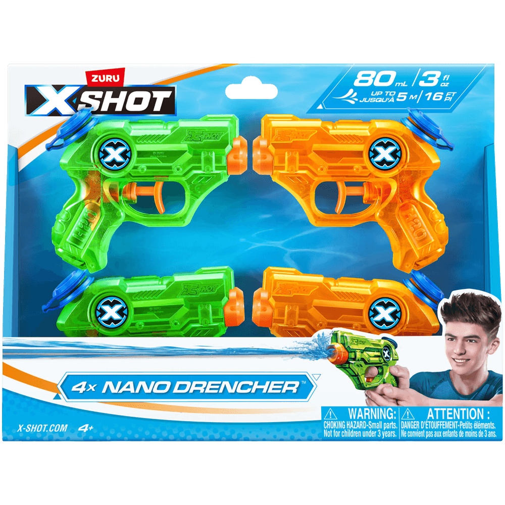 X-Shot - Nano Drencher Water Blaster - Multicolor - 4 Pcs