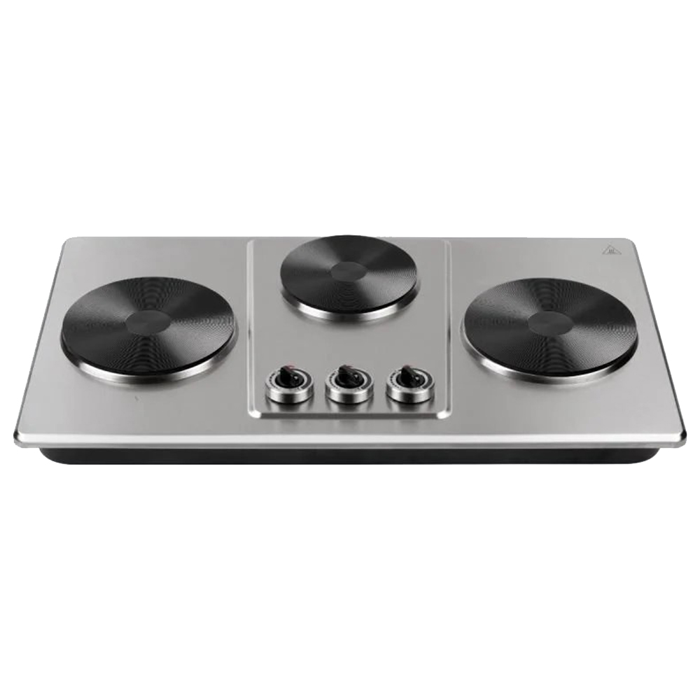 Koolen 3 Burners Electric Cooktop - Silver/Black - 2800 W