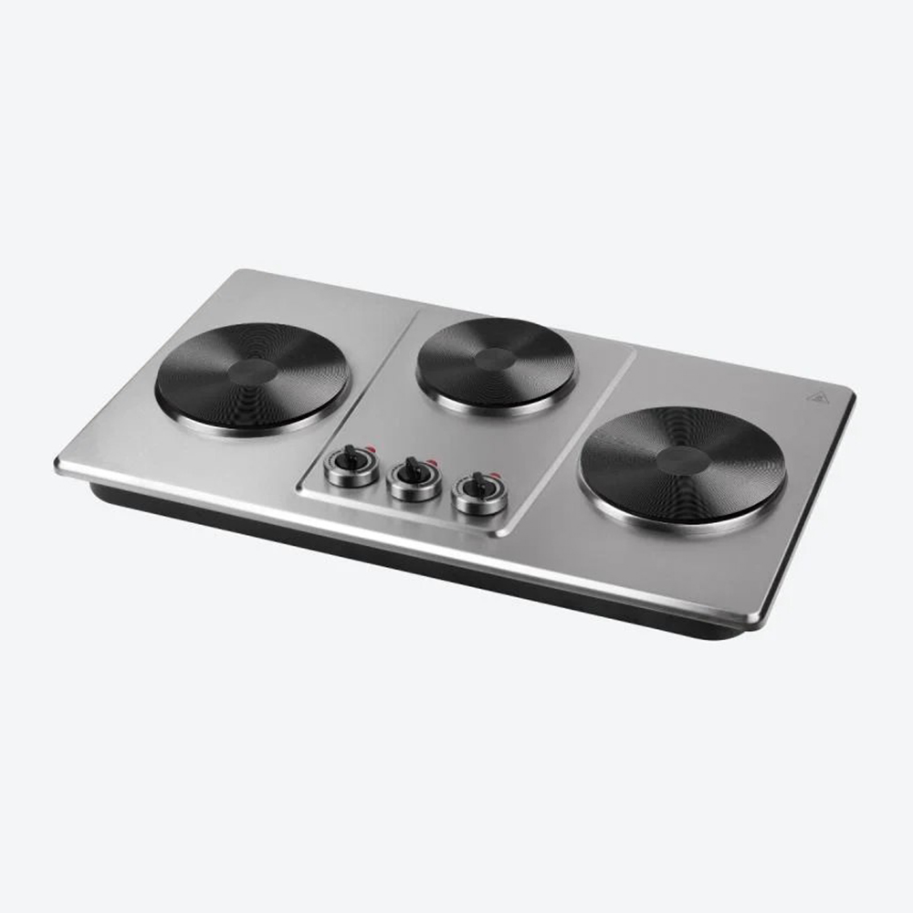 Koolen 3 Burners Electric Cooktop - Silver/Black - 2800 W