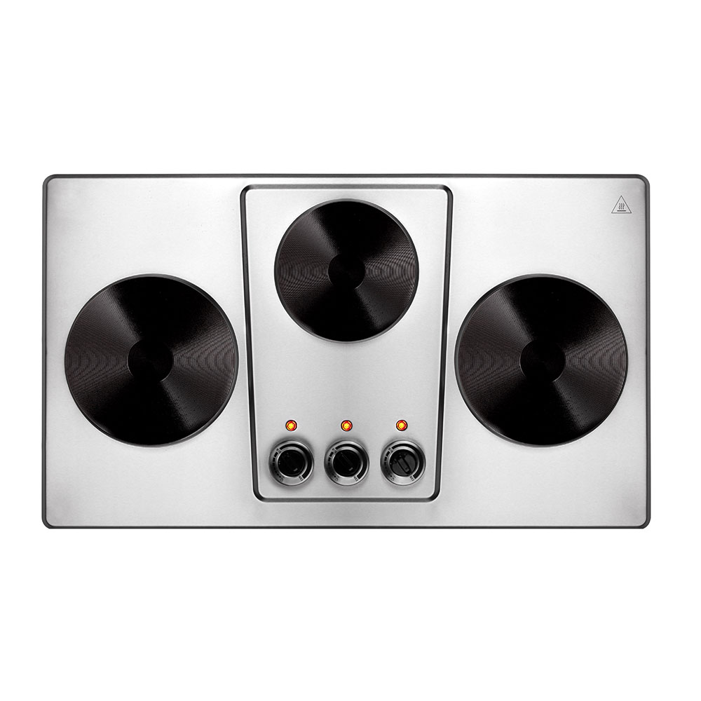 Koolen 3 Burners Electric Cooktop - Silver/Black - 2800 W
