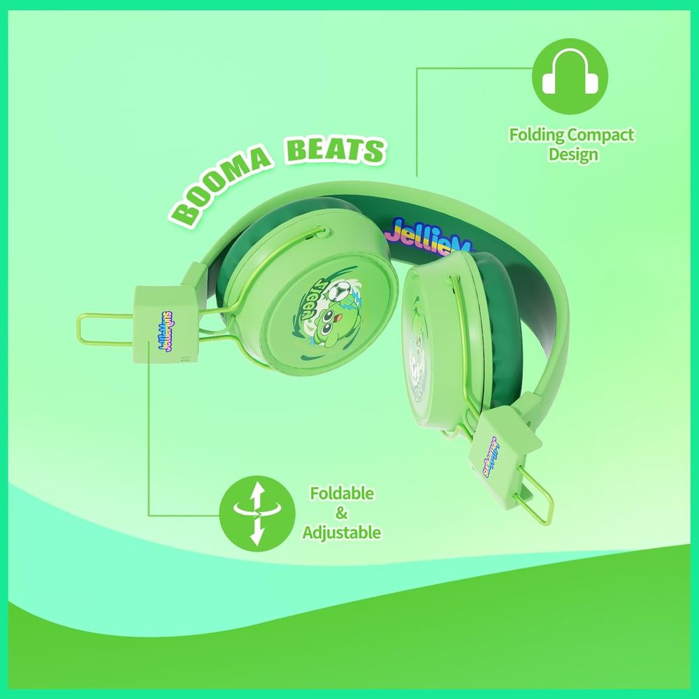 Jellimons - Booma Beats Wired Headphones - WLHP-702 - Green