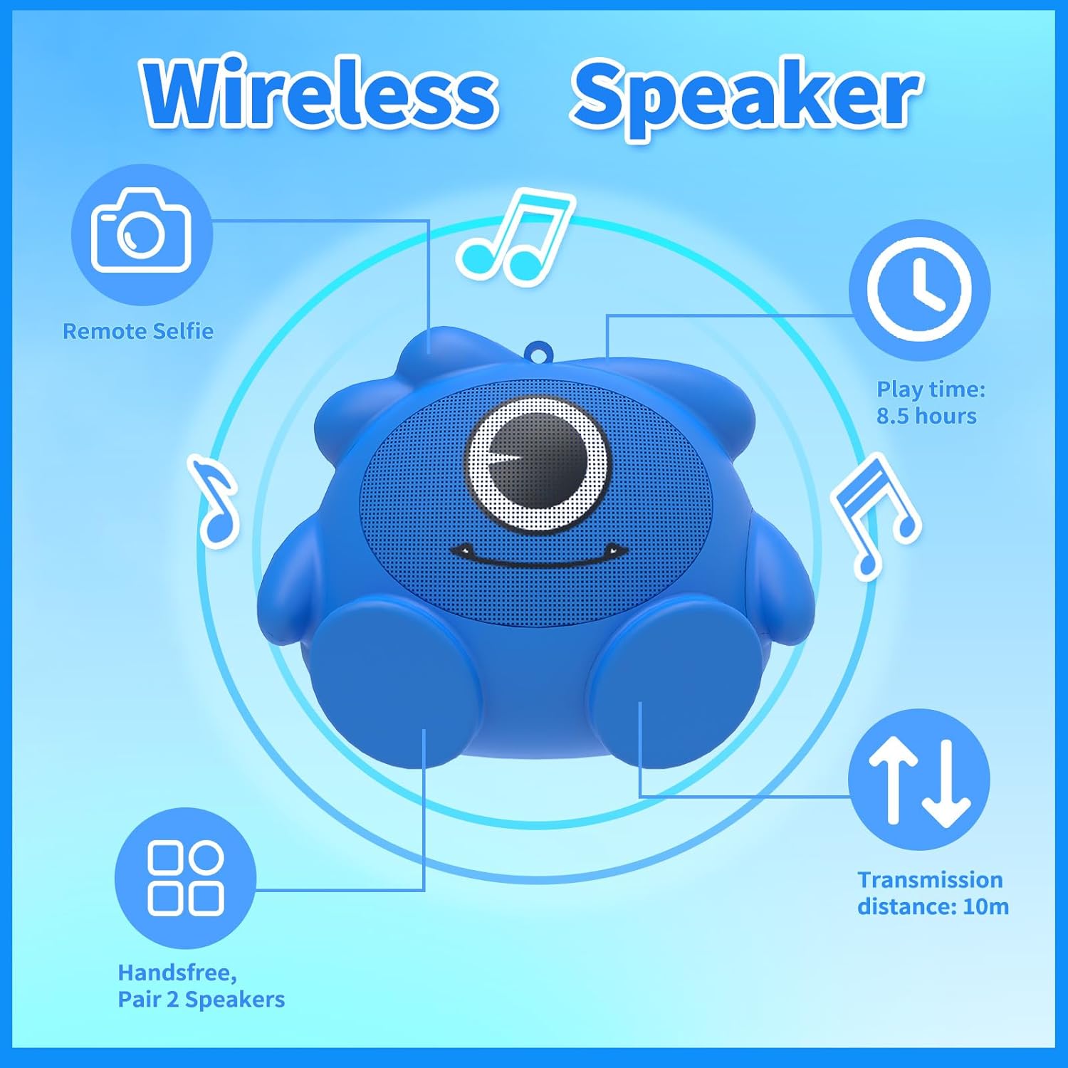 Jellimons - Booma Pulse Wireless Speaker - WLSP-003 - Blue
