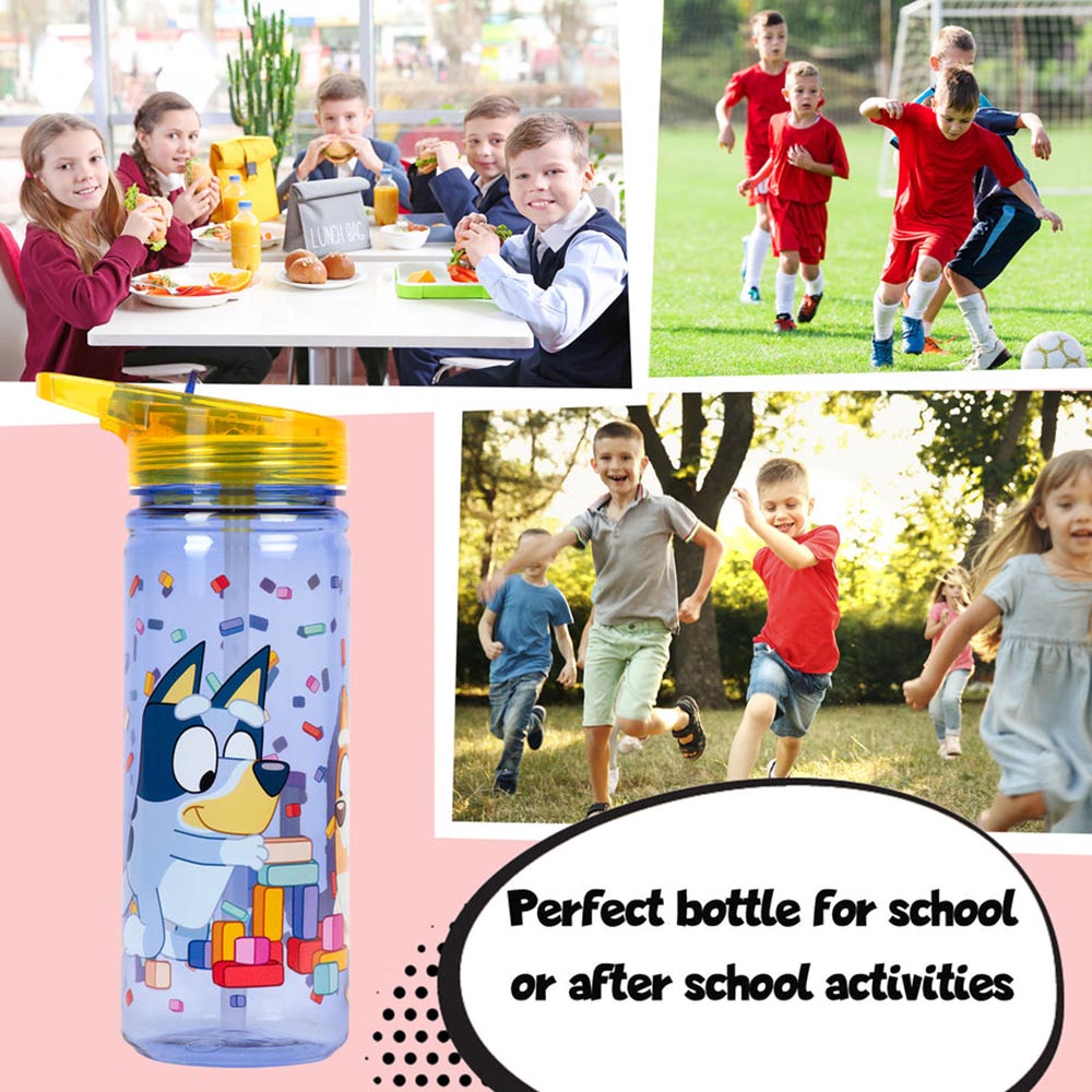 Fringoo - Plastic Bottle With Straw - Bluey - 580 ml