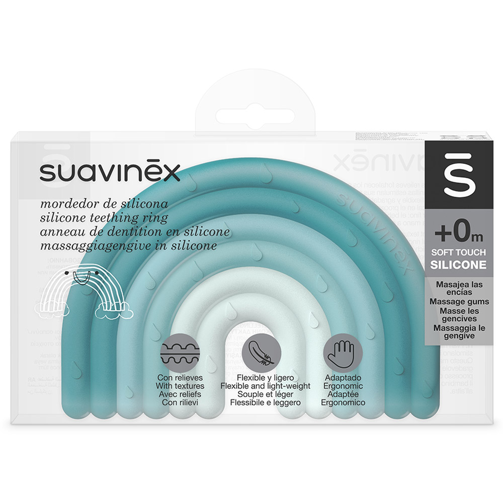 Suavinex - Step 1 Silicone Teether - 0M+ - Blue
