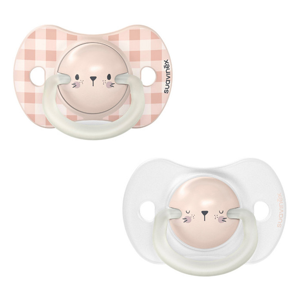 Suavinex - Night Physiological Soother - 0-6M - 2pcs - Rabbit