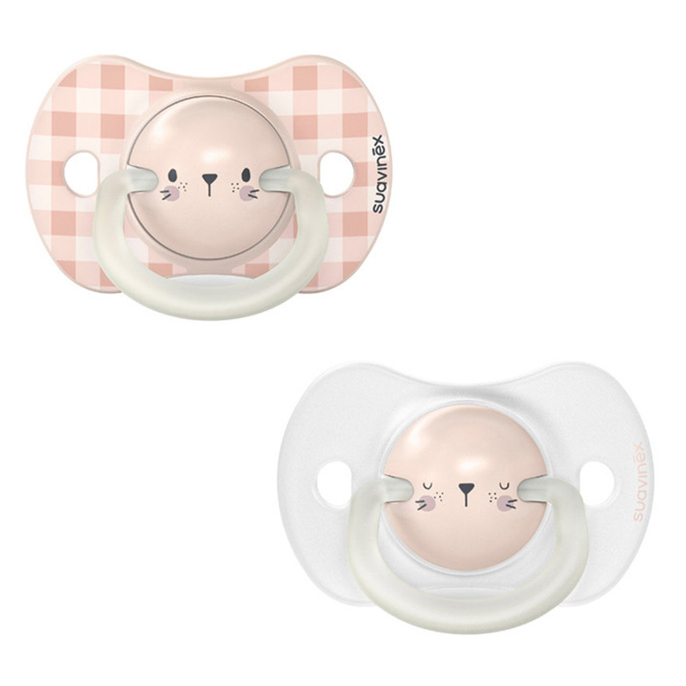 Suavinex - Night Physiological Soother - 6-18M - 2pcs - Rabbit