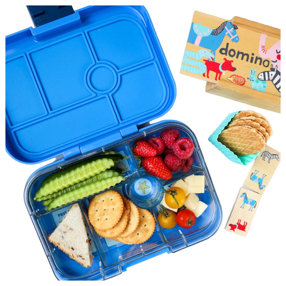 Yumbox - Race Cars 6 Compartments Lunch Box - Surf Blue