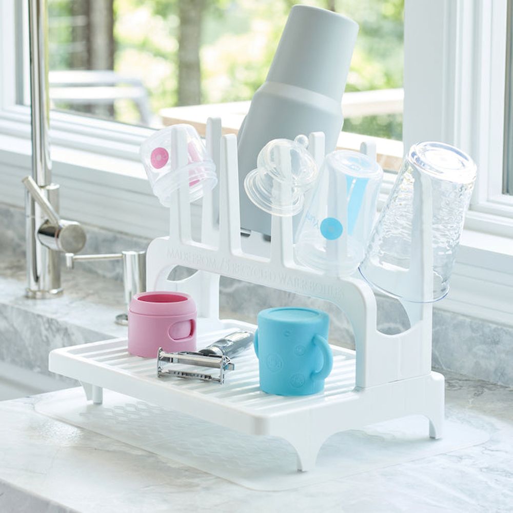 PopYum - Space Saving Drying Rack With Drying Mat - White