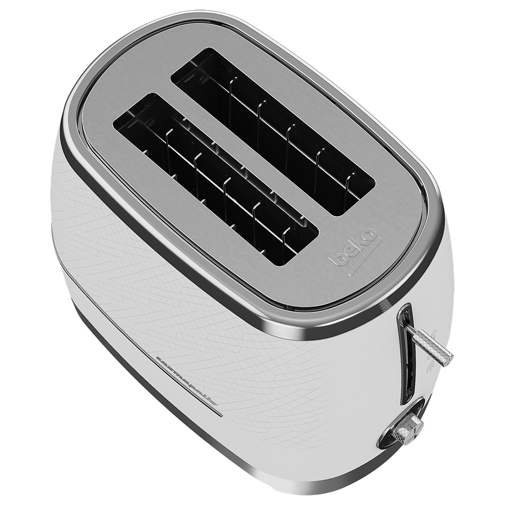 Beko Cosmopolis 2 Slice Toaster - White/Chrome - 870 W