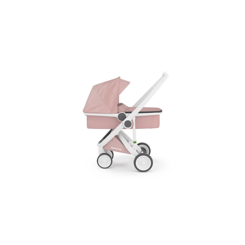 Greentom - Eco Stroller/Pram 2-in-1 Carrycot + Reversible Seat - White-Blossom