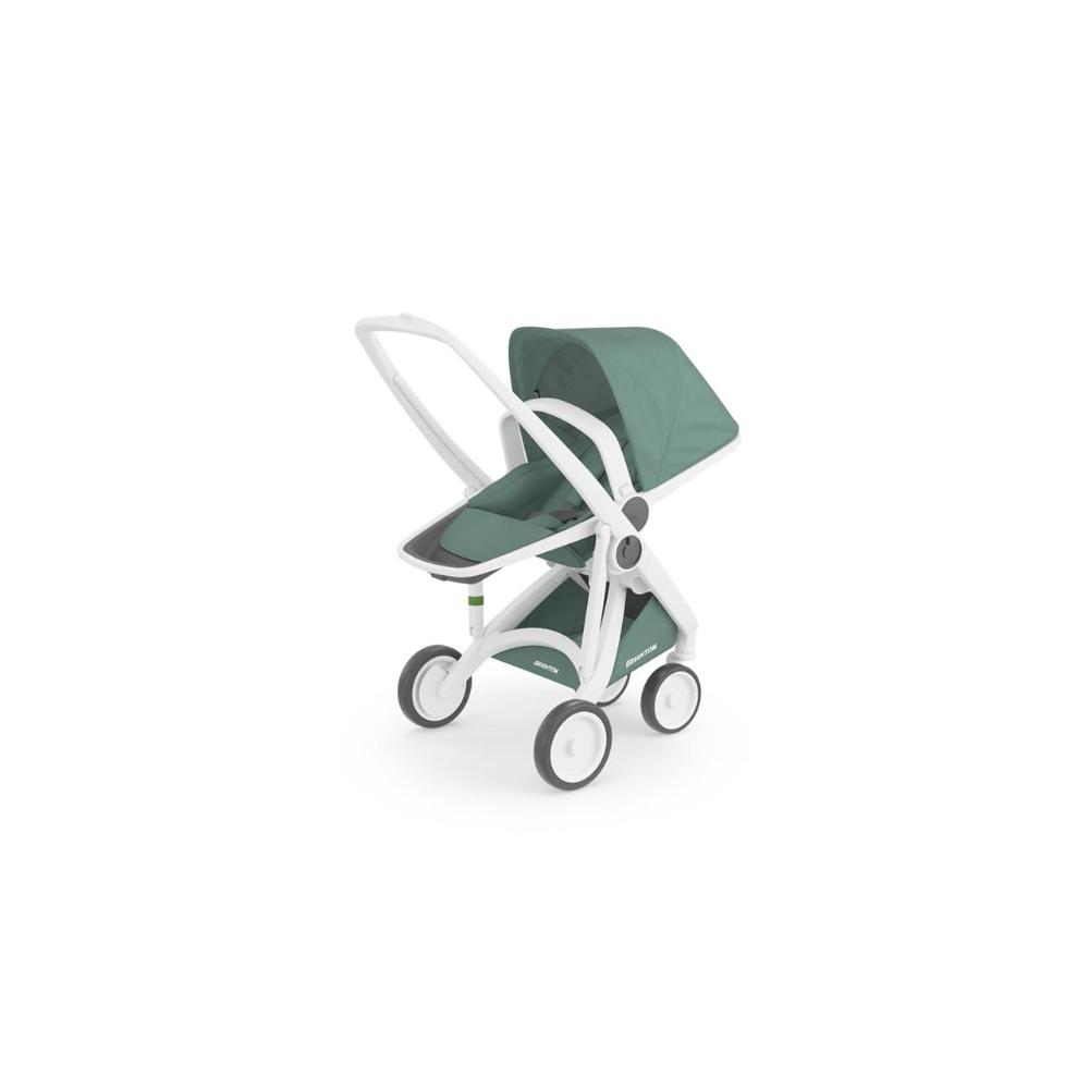 
Greentom - Eco Stroller/Pram 2-in-1 Carrycot + Reversible Seat - White-Sage