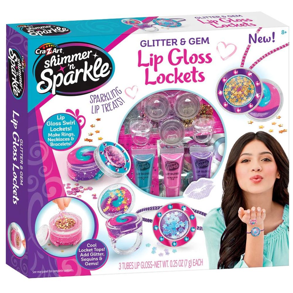 Shimmer 'N Sparkle - Glitter & Gem Lip Gloss Locket Kit