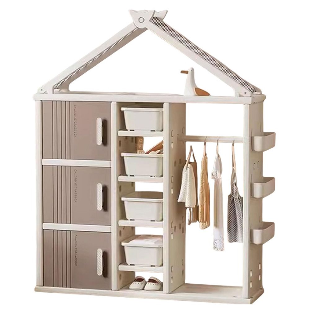 Megastar - Mini Wardrobe With Drawers And Hangers - Brown