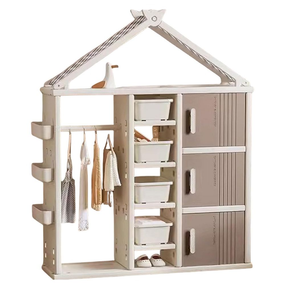 Megastar - Mini Wardrobe With Drawers And Hangers - Brown