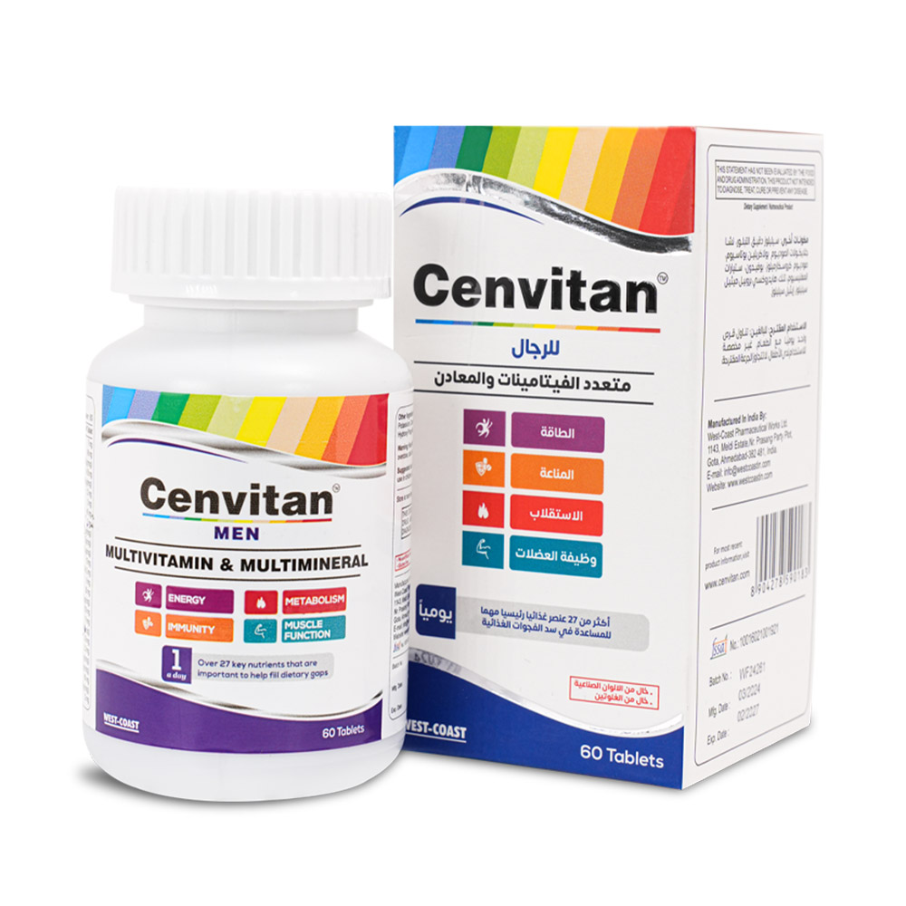Cenvitan - Men Multi-Vitamin & Minerals Tablets - 60 Pcs