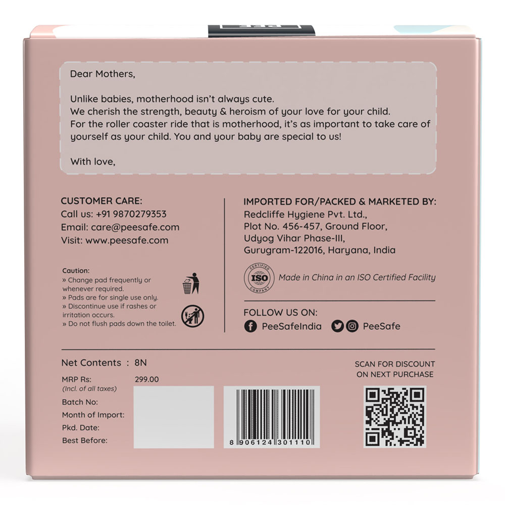 PeeSafe - Disposable Maternity Pads - 480 mm - XXXL - Pack of 8