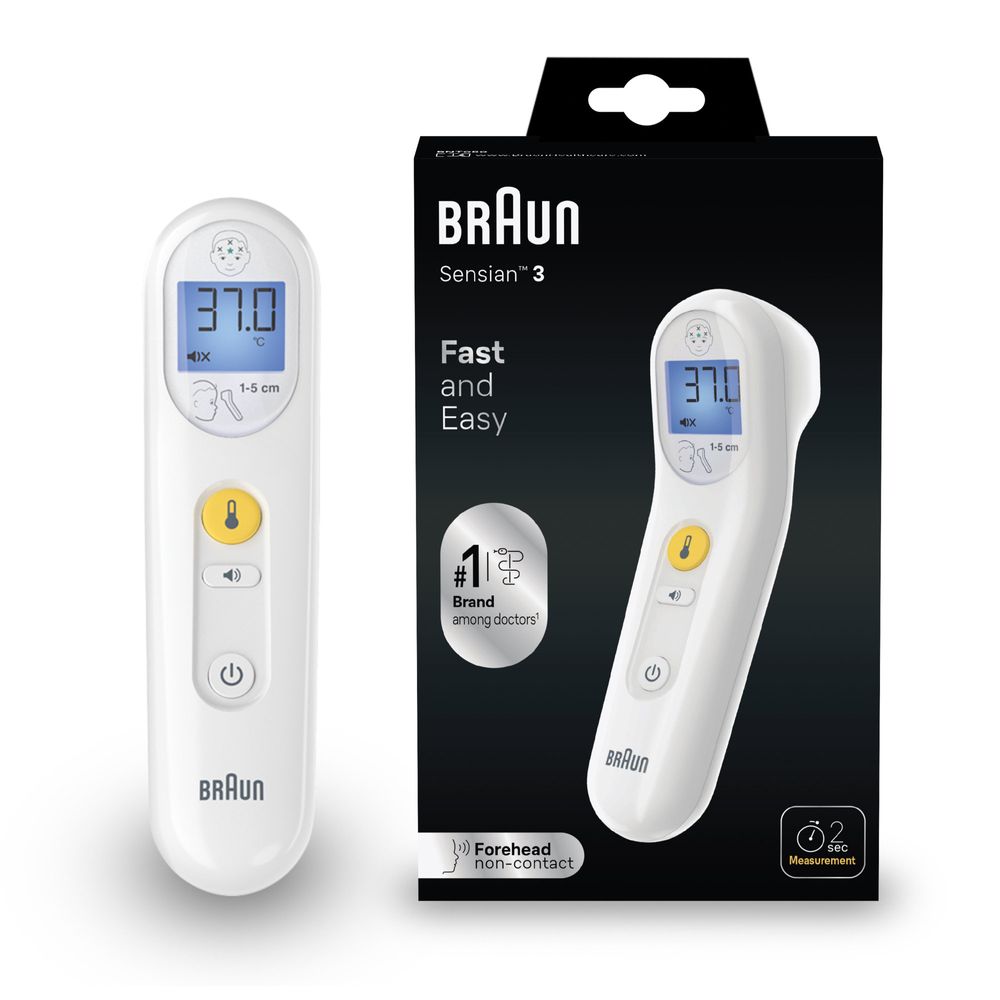 Braun Sensian 3 Forehead Non-Contact Thermometer - White