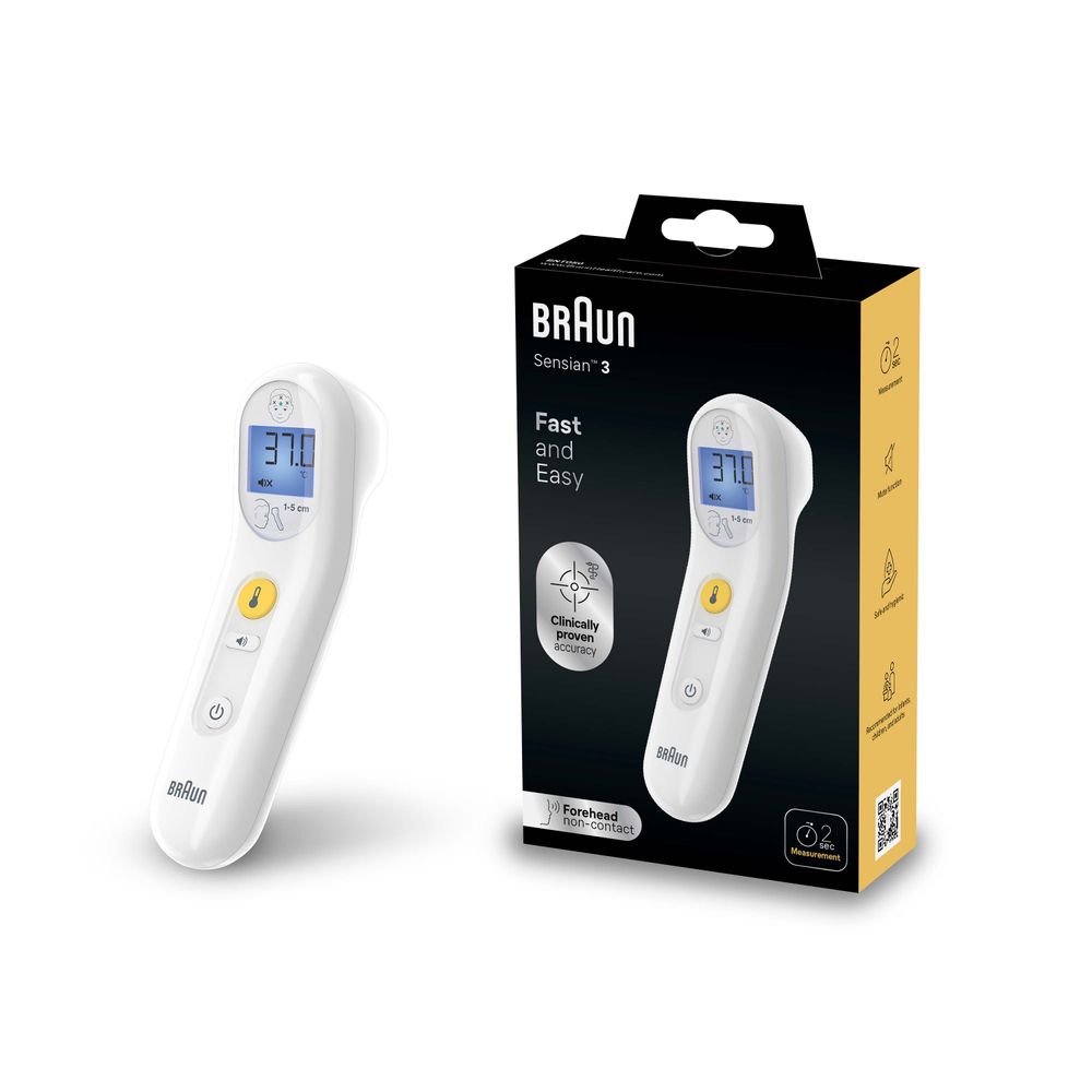 Braun Sensian 3 Forehead Non-Contact Thermometer - White