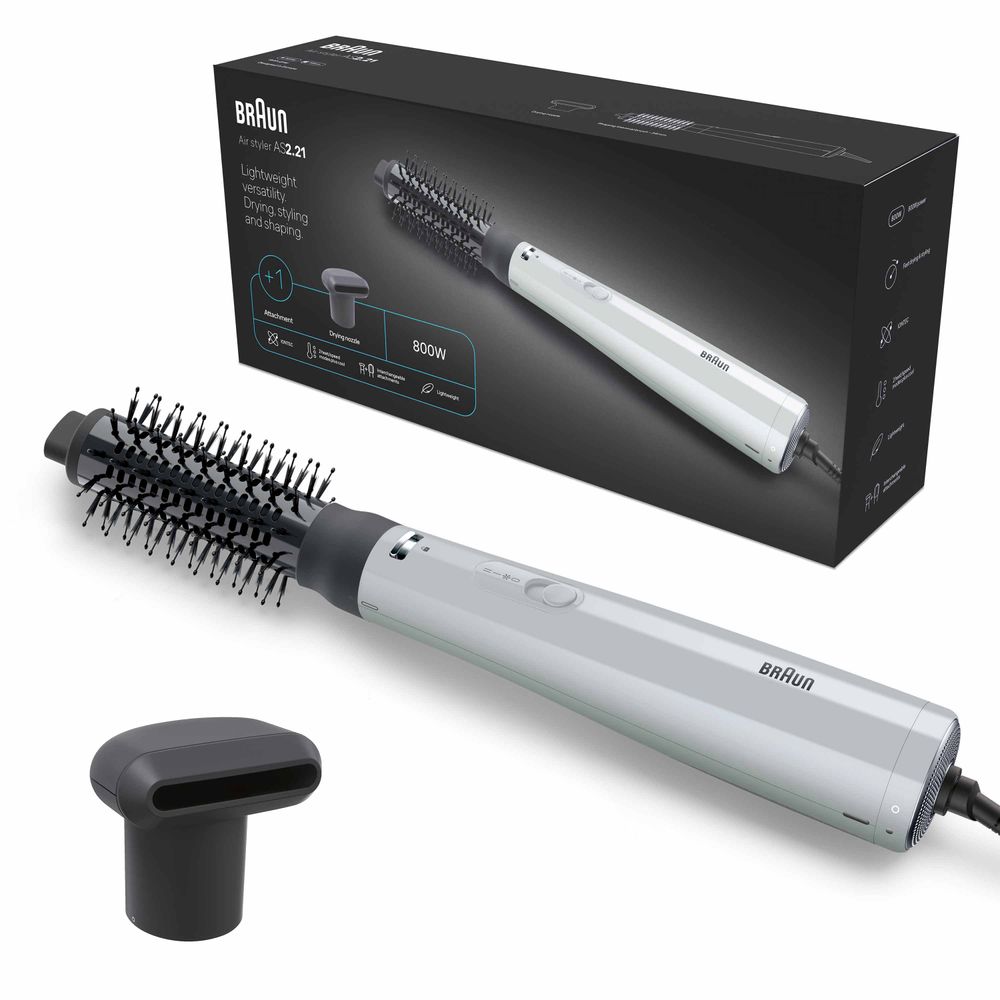 Braun - Air Styler With Drying Nozzle AS2.21 - Satin Grey - 800 W