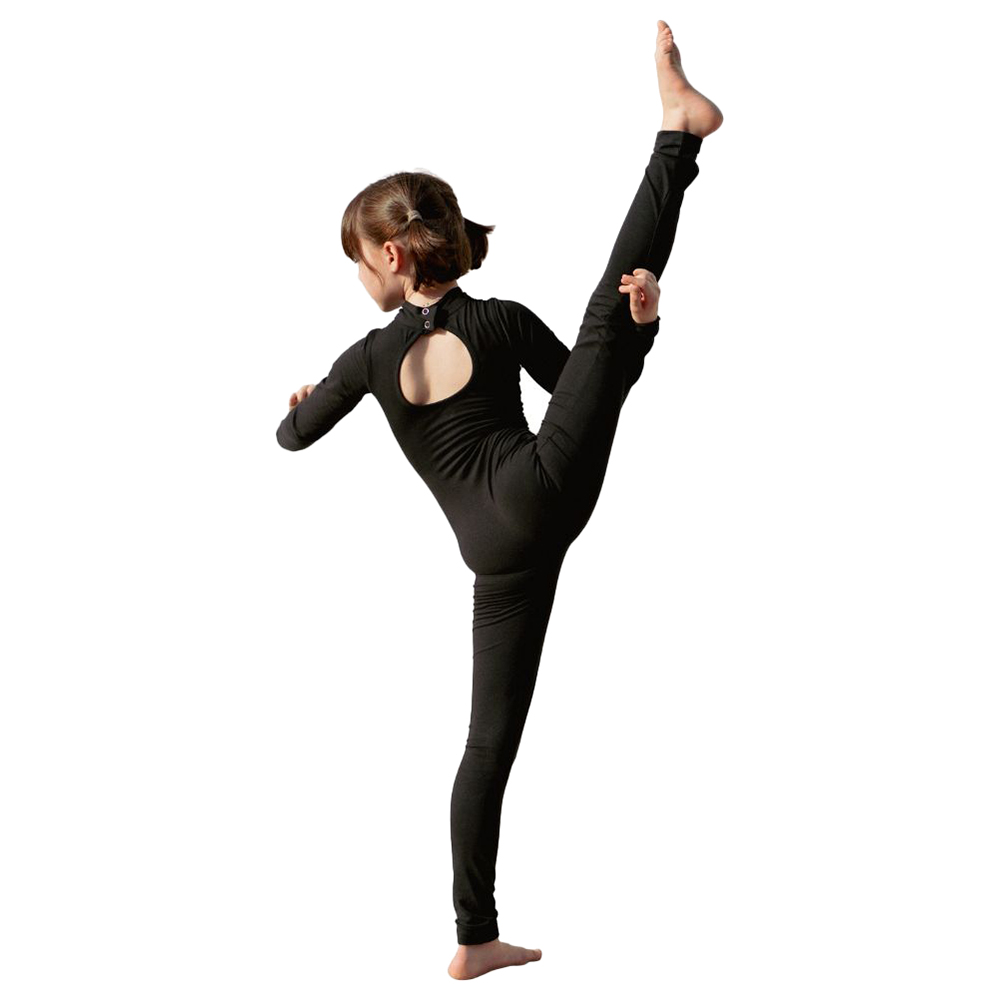 The Ido Movement Girls Cotton Unitard - Black
