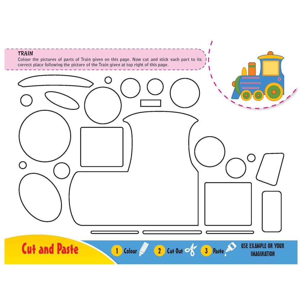 Colour, Cut And Paste Activity Book - Transport